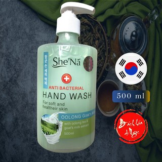 [Mã NGOCSHENA giảm 10K đơn 99K] Nước rửa tay SHE'NÃ Hương Trà Oolong &amp; Sữa dê 500ml - Công thức Hàn Quốc - diệt khuẩn