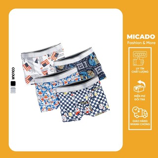 Set 4 Quần xì đùi nam họa tiết Doremon VN co giãn thấm hút cao cấp Micado