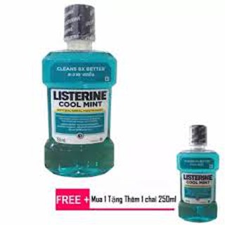 nước súc miệng listerin 750ml tặng kèm chai 250ml