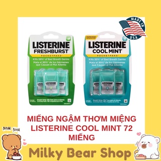 [MỸ] MIẾNG NGẬM THƠM MIỆNG LISTERINE POCKETPAKS BREATH STRIPS FRESH BRUST/COOLMINT 72 MIẾNG
