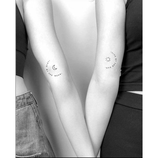 Hình xăm trăng sao, sun moon r08. Xăm dán tatoo mini tạm thời, size <10x6cm