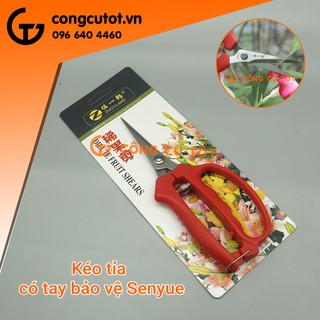 Kéo tỉa lưỡi dài răng cưa thiết kế dạng tay ghì