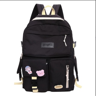 Balo đi học ulzzang dễ thương vải canvas mềm đựng được laptop 15.6 inch  tặng kèm sticker