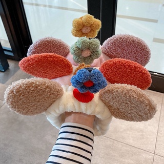 Băng Đô Rửa Mặt Len Xù Jussy Fashion Bờm Tóc Tai Và Hoa Chất Vải Len Kiểu Băng Đô Cài Tóc Unisex Nhiều Mẩu Tổng Hợp Hot