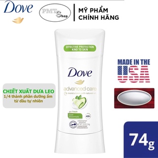 [USA] Lăn sáp khử mùi nữ Dove Advanced Care Invisible 74g Cool Essentials dưa leo - Mỹ