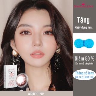 Kính áp tròng 1 tháng màu hồng Add Pink Ann365 cao cấp siêu êm suốt 12H/ngày