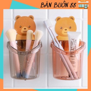 Cốc Dán Tường Nhà Tắm Hình Gấu Nâu Dễ Thương - Cốc Đựng Bàn Chải Đánh Răng 8890