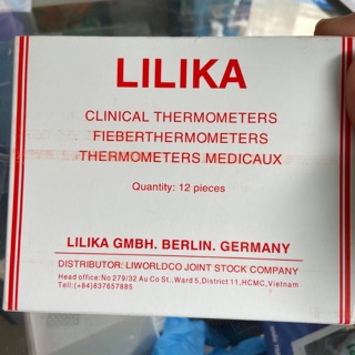 COMBO 12 cái Nhiệt kế thuỷ ngân LILIKA