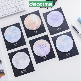 Giấy Note Ghi Chú Vũ Trụ Tròn DecorMe Tập Giấy Nhớ Các Hành Tinh Nhiều Màu
