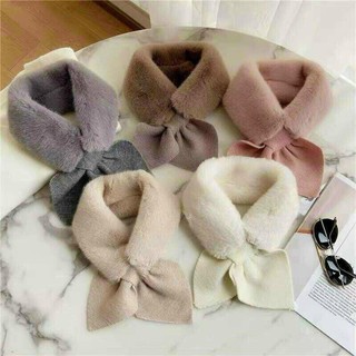 KHĂN CHOÀNG CỔ GIỮ ẤM MÙA ĐÔNG BẰNG VẢI LEN GIẢ LÔNG KIỂU THẮT NƠ CỰC ĐẸP.
