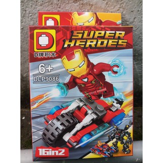 Đồ chơi lắp ráp logo xếp hình super heroes siêu anh hùng Dou le pin DLP9086 Batman thanos iron man lẻ 1