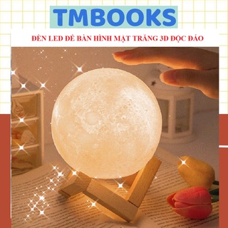 Đèn Led Để Bàn Hình Mặt Trăng 3d Độc Đáo Có Kệ Đi Kèm - TMBOOKS
