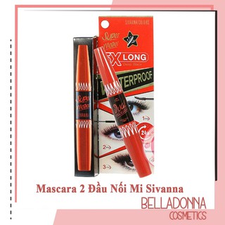 Mascara 2 đầu nối mi Sivanna Super Model 5x Long 5.7g