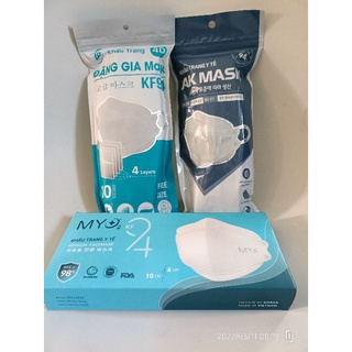 Hộp 10 cái khẩu trang KF94. Kháng khuẩn, chống bụi, màu trắng.Khẩu trang y tế