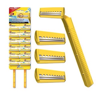 Set 12 Dao cạo râu du lịch 2 lưỡi Dorco Vàng