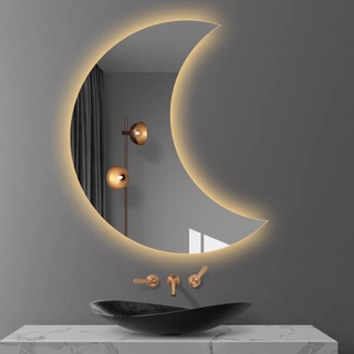 Gương mặt trăng decor treo tường VUADECOR led cảm ứng cao cấp (Full phụ kiện)