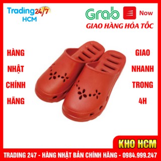 [Hỏa tốc HN] Dép sục nhựa siêu nhẹ nam nữ thoáng khí màu đỏ size M - Nội địa Nhật Bản