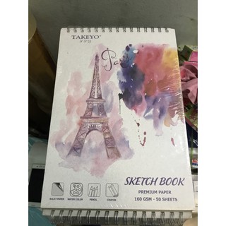 Combo 6 vở Vẽ Lò Xo/tập Takeyo 50 Tờ 160 Gsm