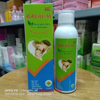 Nước tắm 100% thảo dược BayRom - Hết rôm, sảy, xua muỗi, ngừa khuẩn