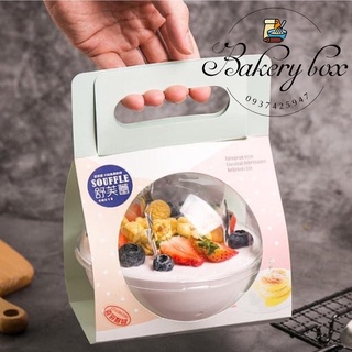 50 Set Quả Cầu Tròn Lớn Kèm Quai Xách Đựng Bánh Lạnh - Trái Cây - Hộp Quà Tặng - Mỹ Phẩm - 650ml