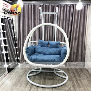 Xích Đu Đôi Đẹp Chất Liệu Nhựa Giả Mây Cao Cấp, Kiểu Đan Mới Cách Điệu (Có Sẵn)