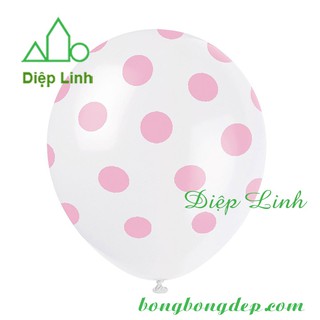 50 Bong Bóng Tròn Lớn 12 inch Chấm Bi Màu Trắng