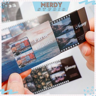 Bộ 4 dải sticker viền film dán trang trí chủ đề các địa điểm du lịch