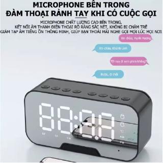 Loa Bluetooth Kiêm Đồng Hồ K10 Kimiso có nhiệt kế đo nhiệt độ phòng mặt gương thiết kế sang trọng