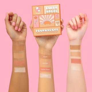 Bảng Phấn Tạo Khối, Bắt Sáng, Má Hồng Fouroscope Earth Angel Bronze, Blush &amp; Highlight Palette