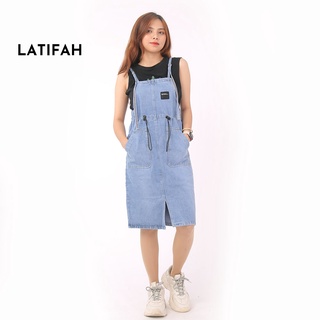 [Mã BMBAU50 giảm 7% đơn 99K] Yếm váy jean LATIFAH dây rút YJ009 phong cách ulzzang hàn quốc