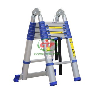 Thang nhôm rút gọn chữ A Advindeq ADT708B màu xanh
