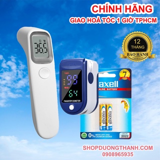 COMBO máy đo spo2 nồng độ oxy trong máu Kosho và nhiệt kế hồng ngoại điện tử CHANGKUN