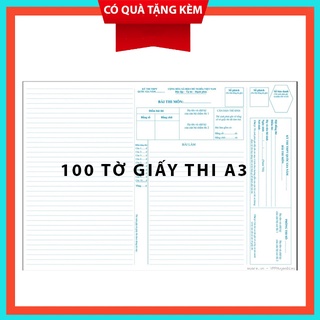 100 tờ giấy thi a3 chuẩn theo mẫu của bộ GD&amp;DT