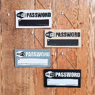Bảng gỗ handmade Wifi Password trang trí treo tường
