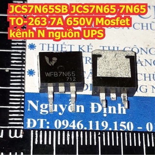 5 con JCS7N65SB JCS7N65 7N65 TO-263 7A 650V Mosfet kênh N nguồn UPS kde7392