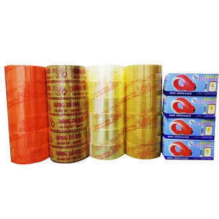 ComPo 50K] ComPo 3 Cuộn Băng Keo 1 Trong + 1 Đục + 1 Cam] 200 Yard Siêu Dày