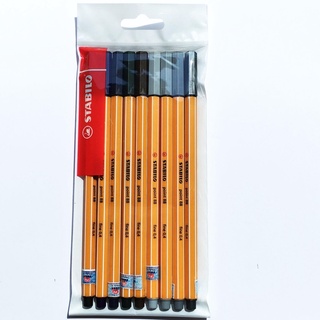 Bộ 9 Bút kim STABILO point 88 0.4mm tông màu đen (PT88/BK-C9)