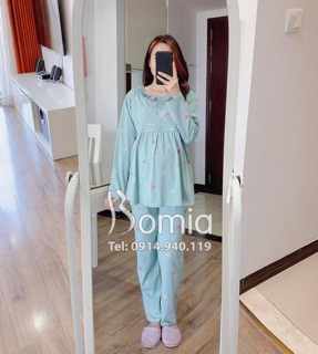 Đồ bộ dài tay sau sinh cotton khóa ti cho con ti,bộ sau sinh