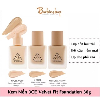 Kem Nền 3CE Velvet Fit Foundation 30g