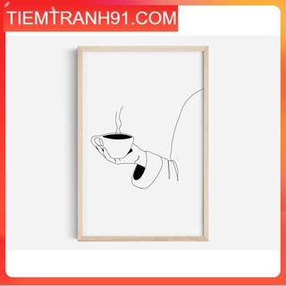 Tranh treo tường | Line art-line art print, Coffee print, female line art 54 , tranh canvas giá rẻ