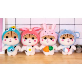 Hamster bông đeo cặp mặc áo thú 25cm G25B39 gấu bông chuột bông dễ thương