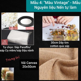 [Chưa có ý tưởng làm Nến] Mẫu 4: "Màu Vintage" - Mẫu Nguyên liệu Nến tự làm - 9293store - 9293kitdecor