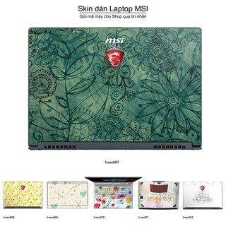 Skin dán Laptop MSI in hình Hoa văn _nhiều mẫu 2 (inbox mã máy cho Shop)