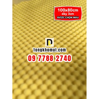 Mút trứng 100x80cm dày 3cm - LOẠI 1- mút mịn, cứng, bền, tỉ trọng cao - dùng để tiêu âm, cách âm