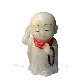 Tượng Đá Trang Trí Chú Tiểu An Nhiên - Size Nhỏ - Đá Non Nước