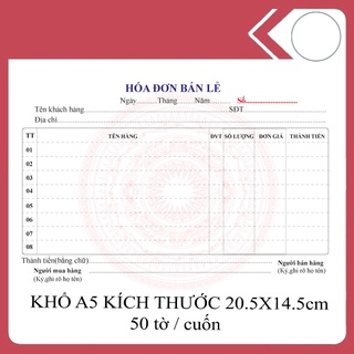 Hóa đơn bán lẻ (1 liên) A5
