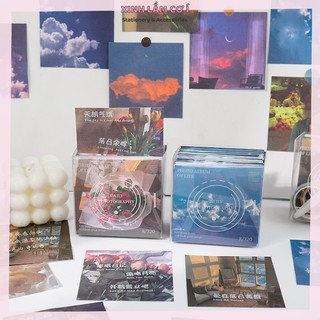 Giấy Note Ảnh Giấy Nền Decor Bộ 8 Mẫu 320 Tờ Ghi Chú Phong Cảnh Sticker Chấm Tròn Vintage [Xinh Lắm Cơ Í]