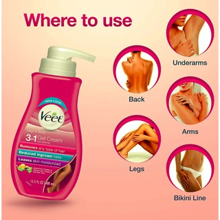 Kem tẩy lông Veet LEGS &amp; BODY GEL CREAM HAIR REMOVER 400ml