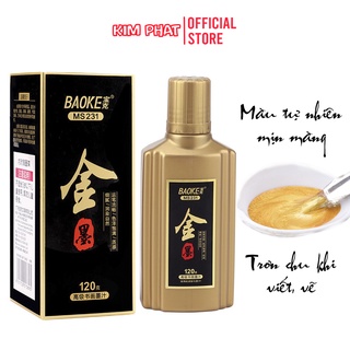 Mực viết Thư Pháp, Mực tàu BAOKE 120ml màu sắc tự nhiên, mịn màng trơn chu khi viết
