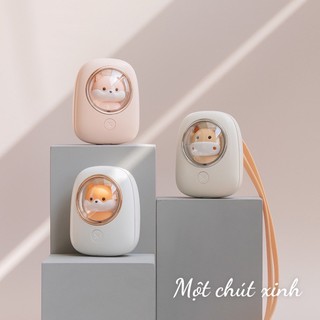 Quạt đa năng cá nhân cao cấp đeo cổ thú lồng kính kiêm đèn ngủ quà tặng dễ thương ❌Freeship❌ quạt mini đeo cổ